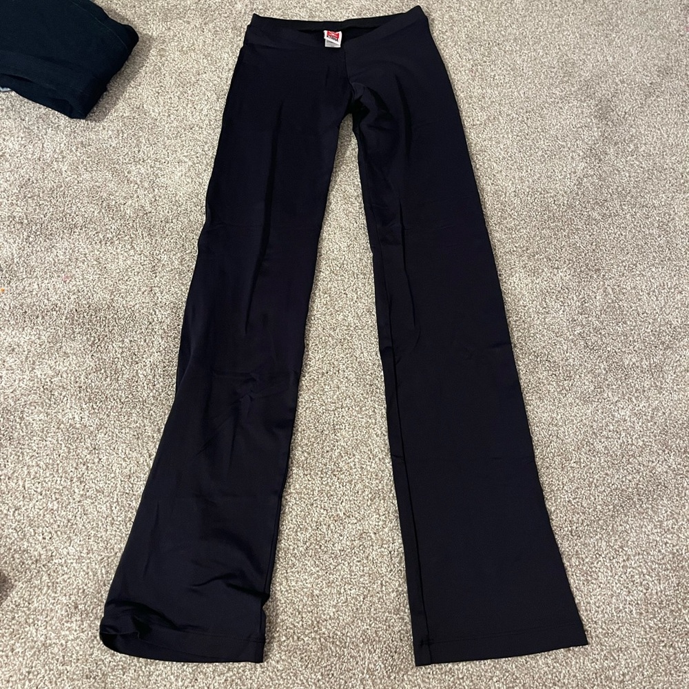 KTRNA high waisted crisscross flare black leggings